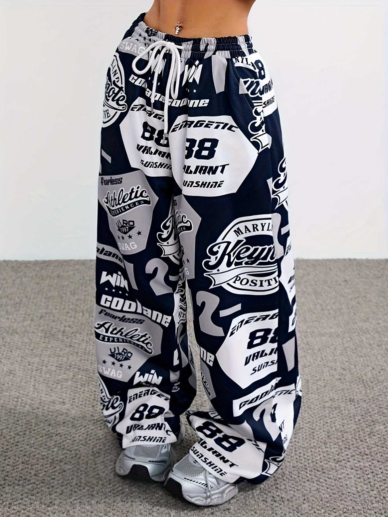 Women'S Y2K-Inspired Wide-Leg Athletic Pants with "Paris" Tank Top - Green, White, and Yellow Graphic Print, Drawstring Waist, Casual Sportswear, Casual Sportswear | Graphic Print Pants | Drawstring Waistband, Athletic Wear